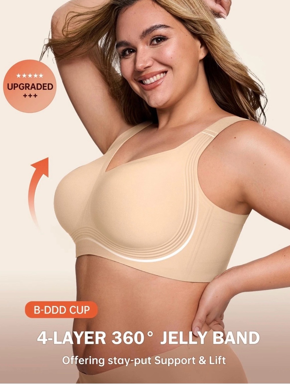 NEW LetsJoli Jelly Bra Nude size XL, Plus Size
Supportive No Underwire Bra - Picture 2 of 14